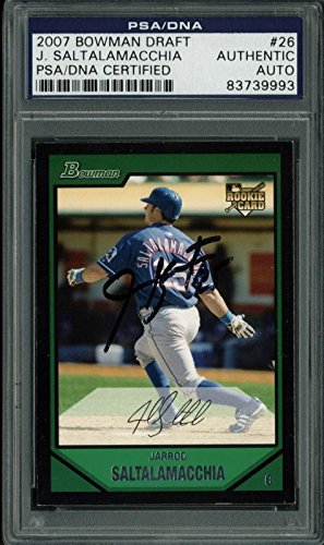 Jarrod Saltalamacchia Signed Card 2007 Bowman Draft Rc #26 PSA/DNA Slabbed