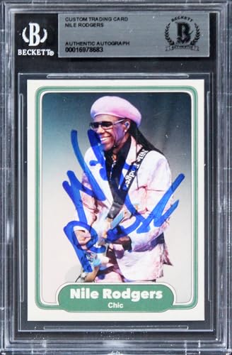 Nile Rodgers Chic Authentic Signed Custom Trading Card Autographed BAS Slabbed 2