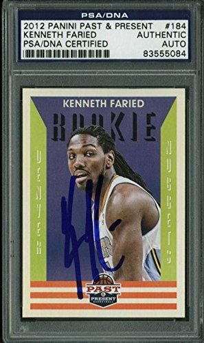 Nuggets Kenneth Faried Signed Card 2012 Panini Past & Present #184 PSA Slabbed