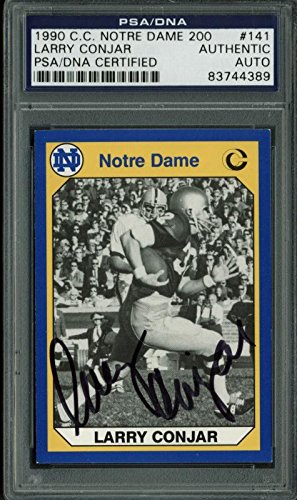Larry Conjar Authentic Signed Card 1990 C.C. Notre Dame 200 #141 PSA/DNA Slabbed