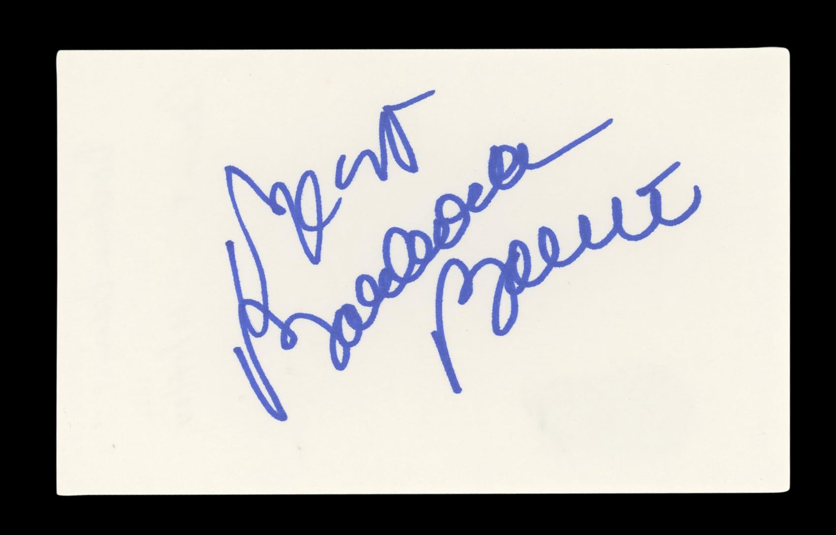 Barbara Bain Mission: Impossible "Best" Signed 3x5 Index Card BAS #AD70337