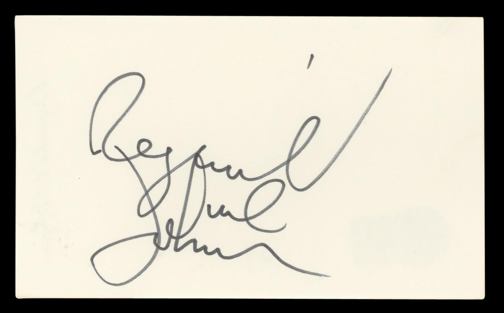 Reginald VelJohnson Family Matters Authentic Signed 3x5 Index Card BAS #BL98457