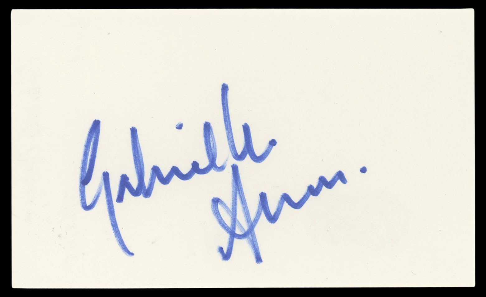 Gabrielle Anwar The Three Musketeers Signed 3x5 Index Card BAS #BL98629