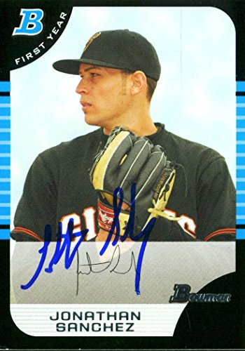 Giants Jonathan Sanchez Authentic Signed Card 2005 Bowman RC #268 w/ COA