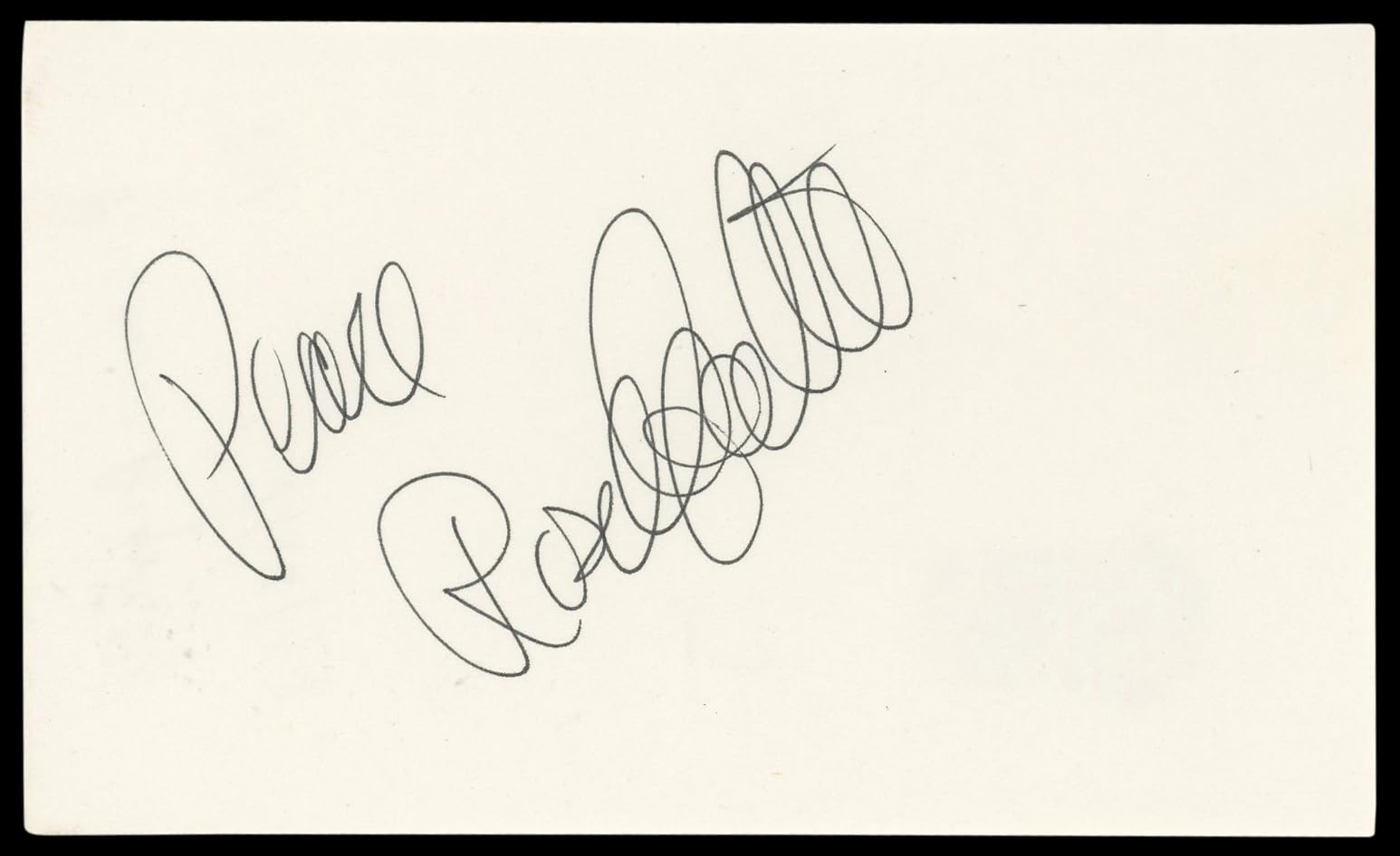 Rosanna Arquette "Peace" Authentic Signed 3x5 Index Card BAS #BL98626