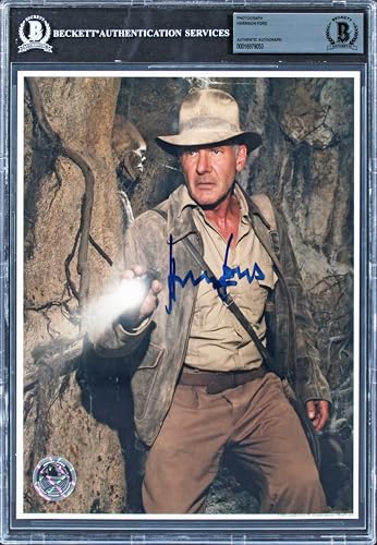 Harrison Ford Indiana Jones Raiders of the Lost Ark Signed 8x10 Photo BAS Slab