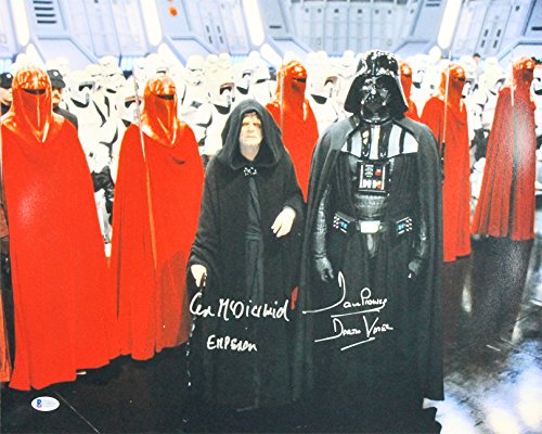 Ian McDiarmid & David Prowse Star Wars Authentic Signed 16x20 Photo BAS
