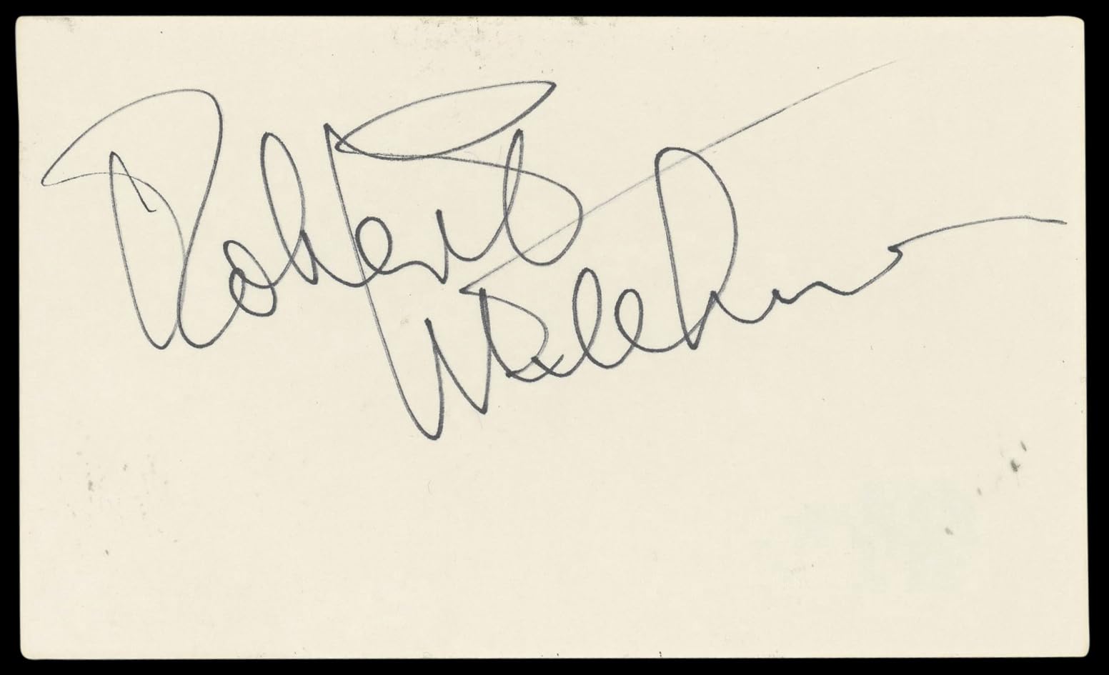 Robert Mitchum Tombstone Authentic Signed 3x5 Index Card BAS #BN89386