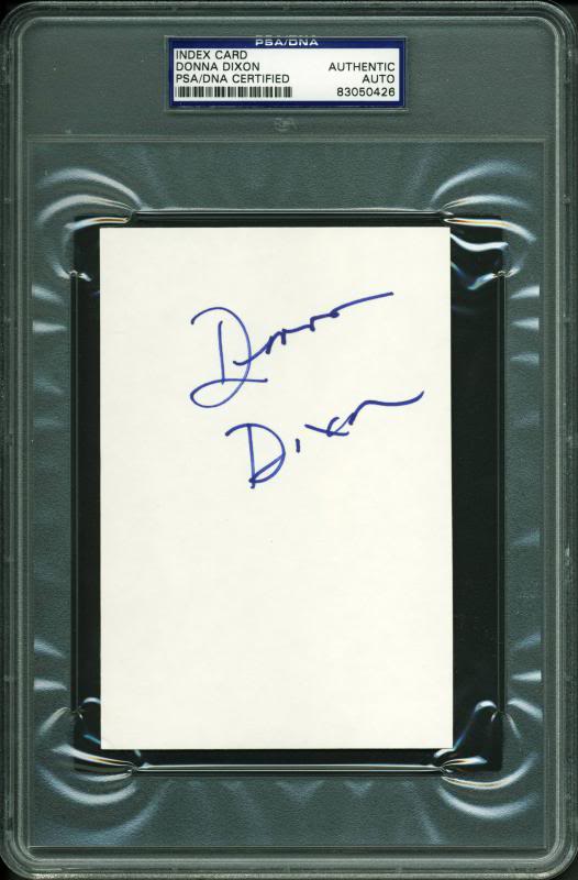Donna Dixon Authentic Signed 4X6 Index Card Autographed PSA Slabbed #83050426