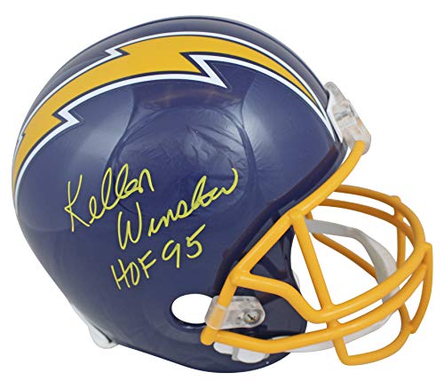 Chargers Kellen Winslow "HOF 95" Signed 74-87 Throwback Full Size Rep Helmet BAS