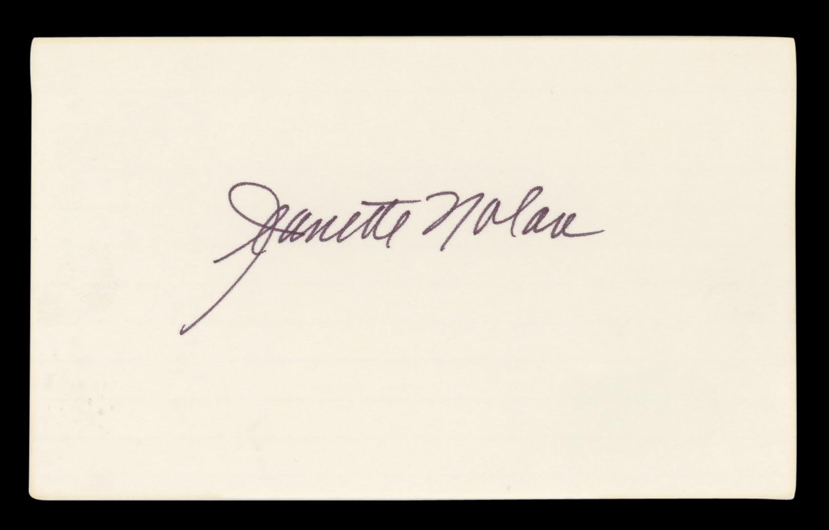 Jeanette Nolan Man Who Shot Liberty Valance Signed 3x5 Index Card BAS #BL98797