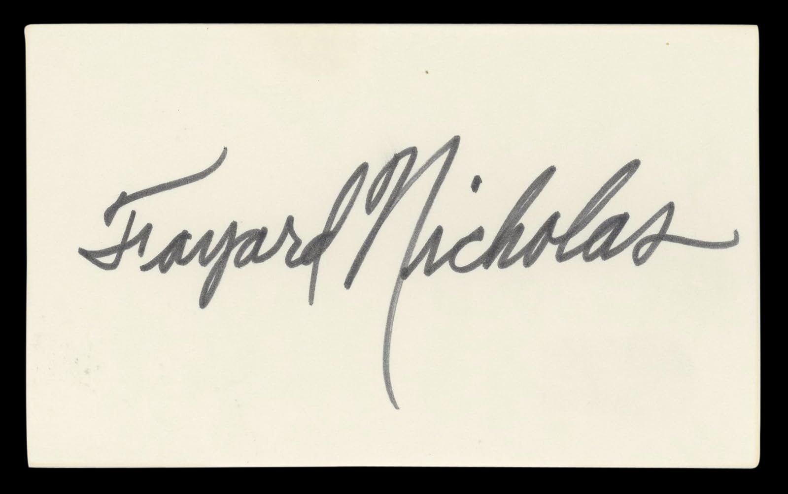 Fayard Nicholas The Pirate Authentic Signed 3x5 Index Card BAS #BL98804