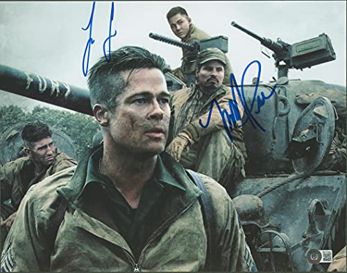 Logan Lerman & Michael Pena Fury Authentic Signed 11x14 Photo BAS #BA75442