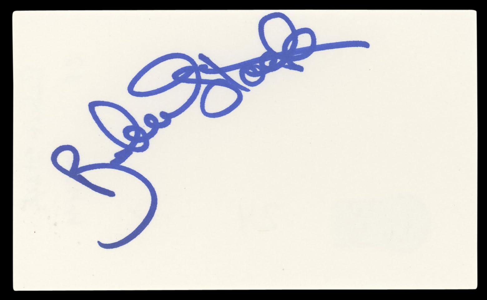 Robert Stack Airplane! Authentic Signed 3x5 Index Card Autographed BAS #BL96878