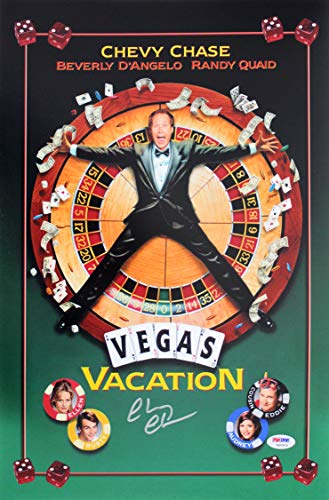 Chevy Chase Vegas Vacation Authentic Signed 12x18 Mini Movie Poster PSA/DNA Itp
