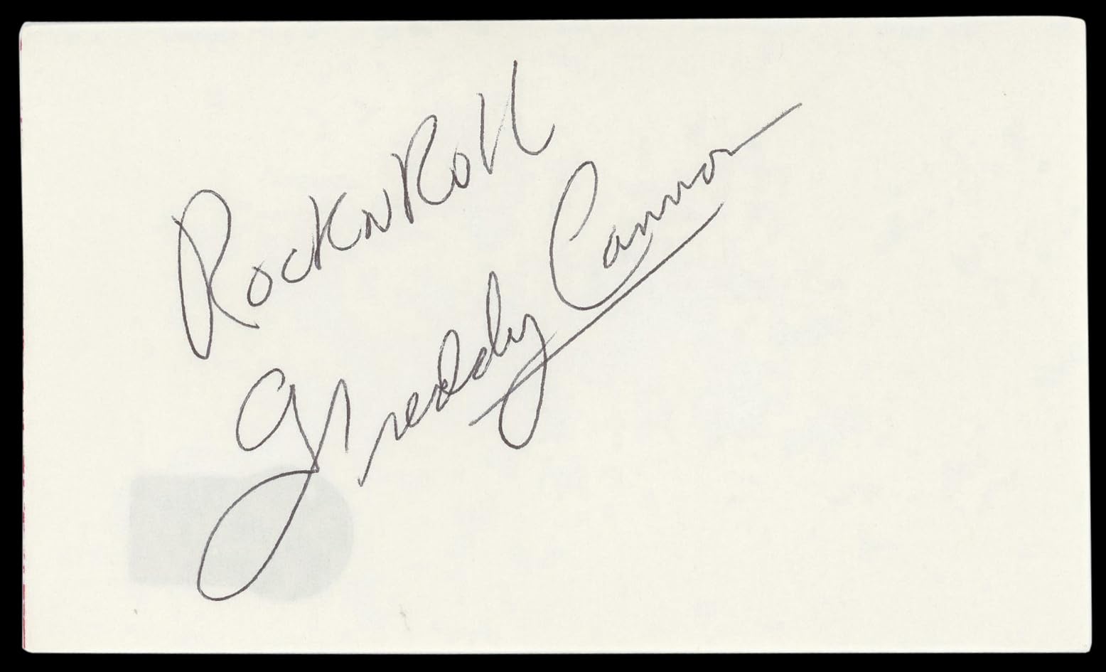Freddy Cannon Musician "Rock N Roll" Signed 3x5 Index Card BAS #BM57155