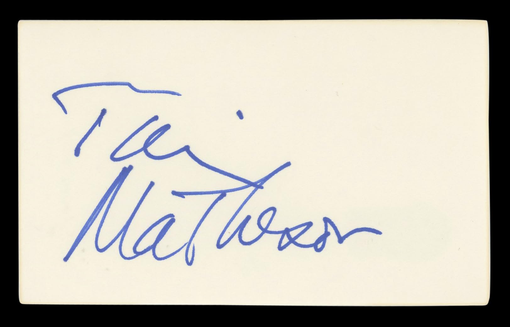 Tim Matheson Hart of Dixie Authentic Signed 3x5 Index Card BAS #BL96684