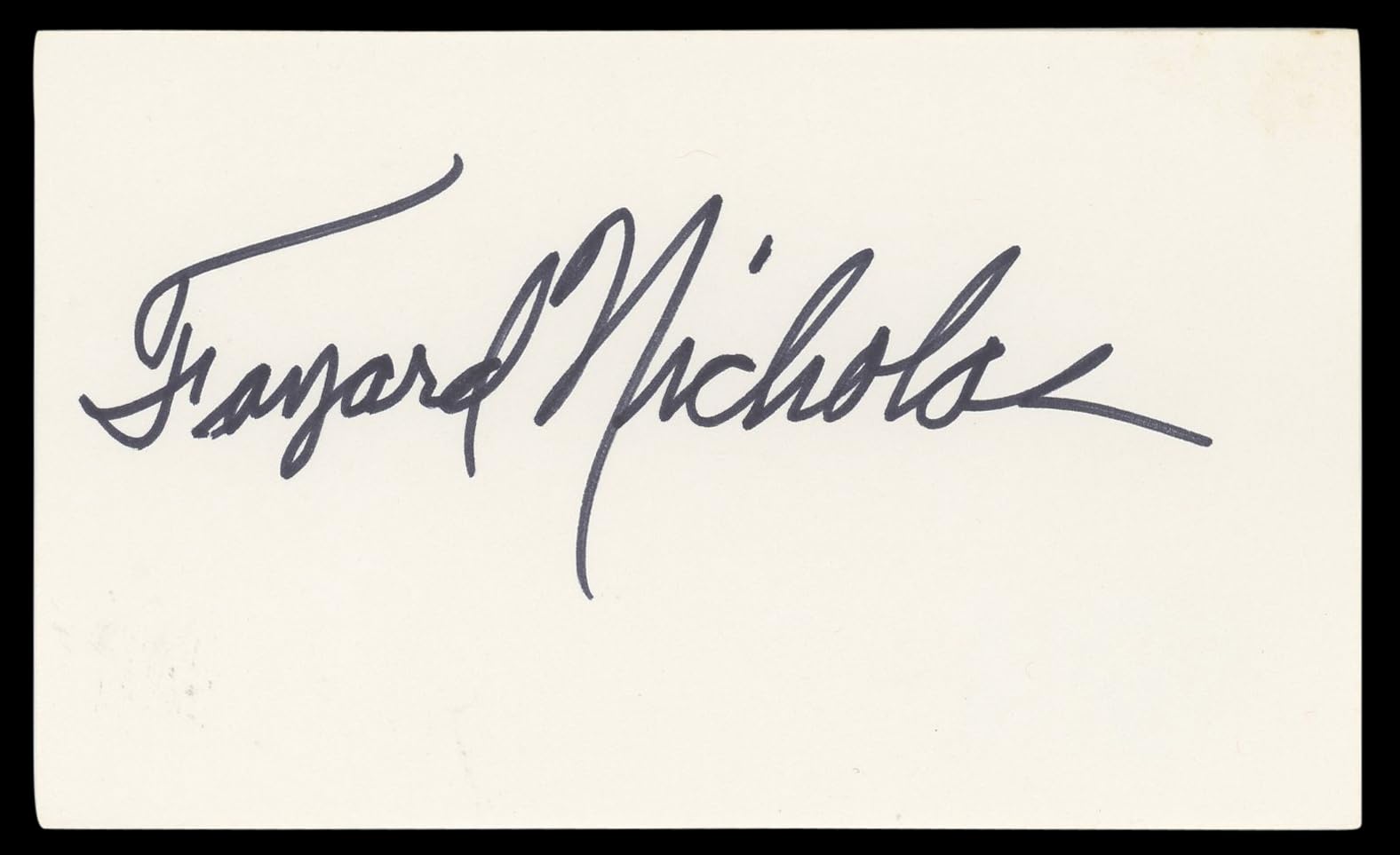 Fayard Nicholas The Pirate Authentic Signed 3x5 Index Card BAS #BL98801