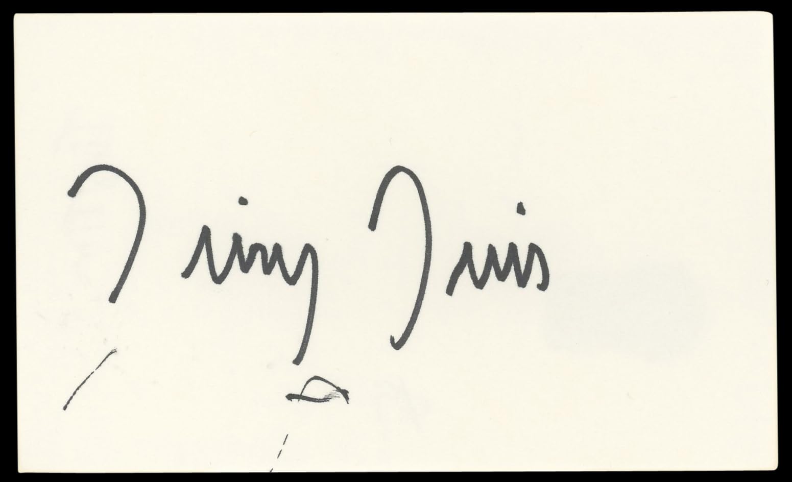 Tiny Tim Musician Authentic Signed 3x5 Index Card Autographed BAS #BL98616