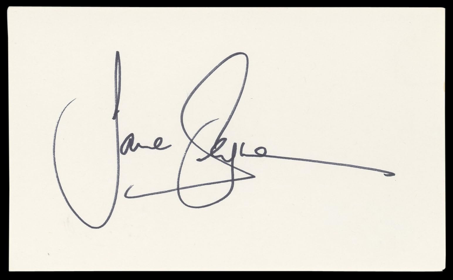 Jane Seymour Wedding Crashers Authentic Signed 3x5 Index Card BAS #BM58645