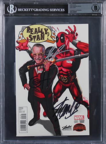 (3) Stan Lee, Liefeld & Horn Signed Deadpool 001 Variant Edition Comic BAS Slab