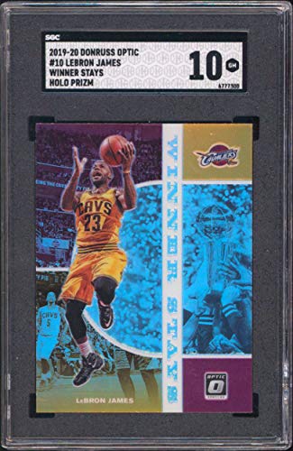 Lakers LeBron James 2019 Donruss Optic #10 Winner Stays Holo Prizm Card 10 SGC 1