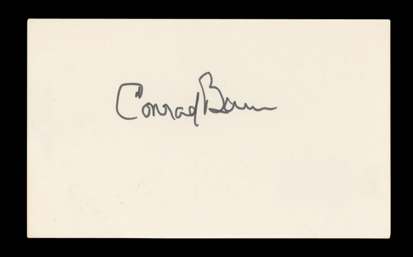 Conrad Bain Diff'rent Strokes Signed 3x5 Index Card Autographed BAS #AD70209