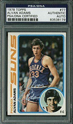 Suns Alvan Adams Authentic Signed Card 1978 Topps #77 PSA/DNA Slabbed