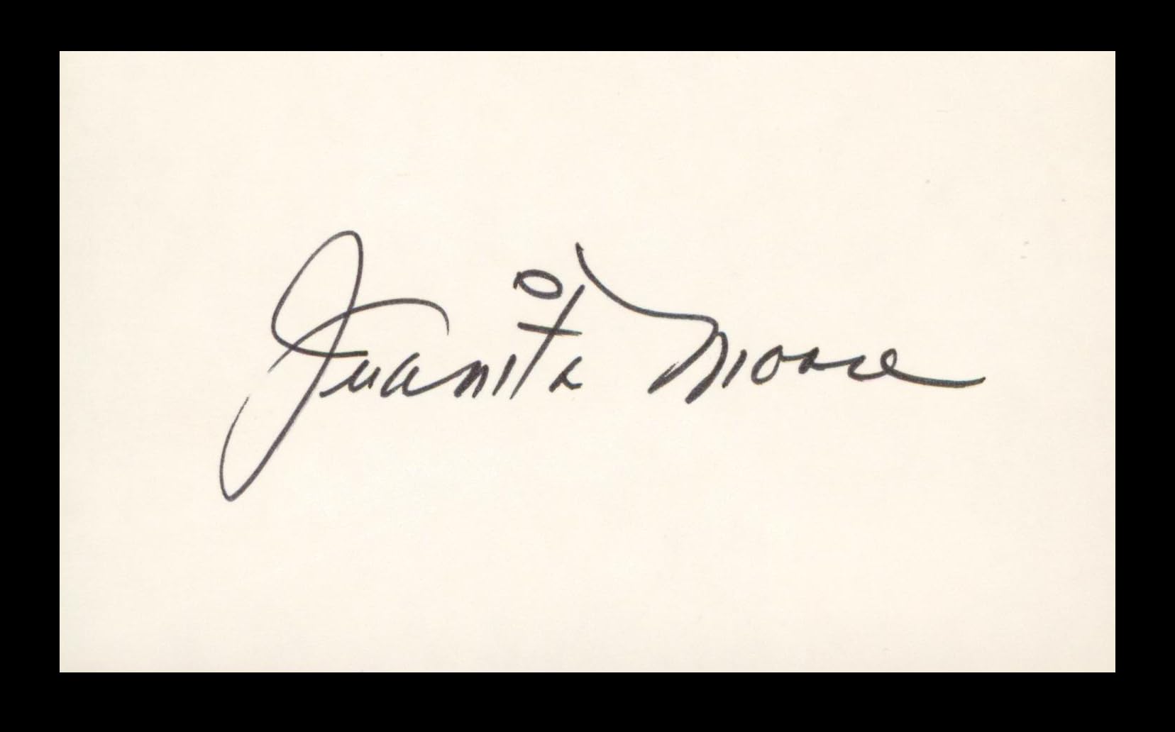 Juanita Moore Imitation of Life Authentic Signed 3x5 Index Card BAS #BP00937