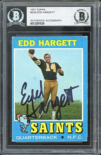 Saints Edd Hargett Authentic Signed 1971 Topps #226 Card BAS Slabbed