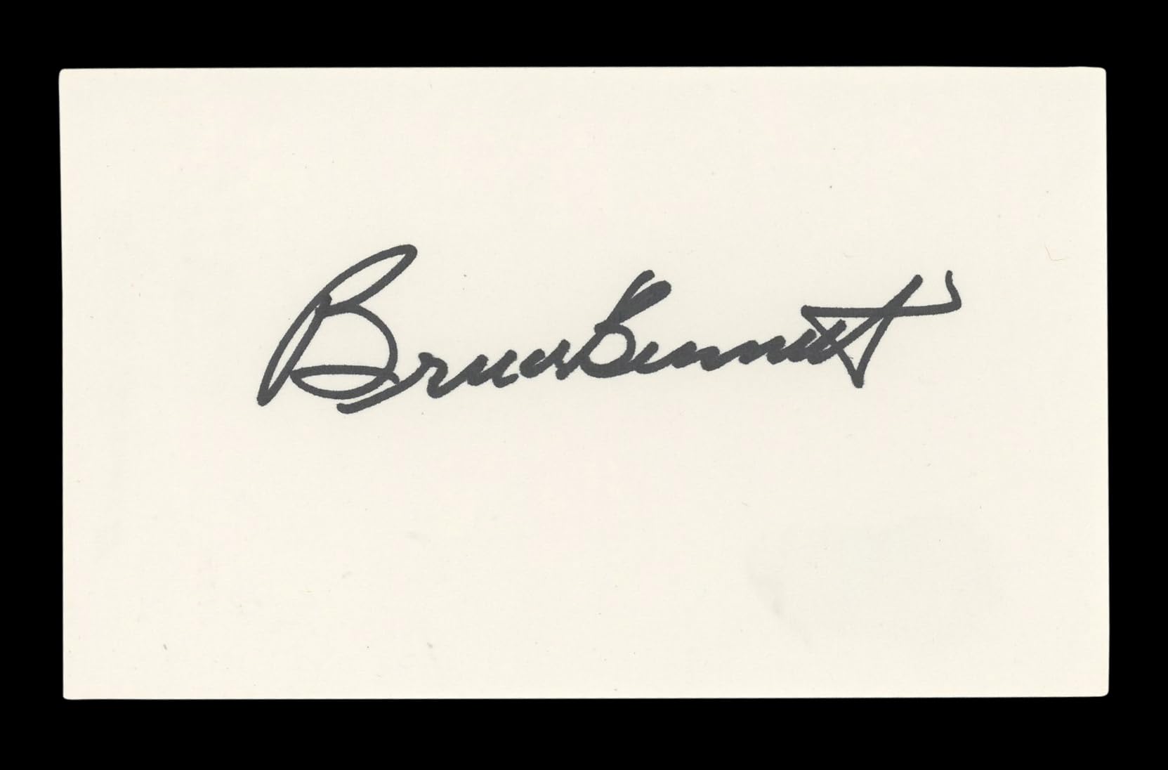 Bruce Bennett Sahara Authentic Signed 3x5 Index Card Autographed BAS #AD70336