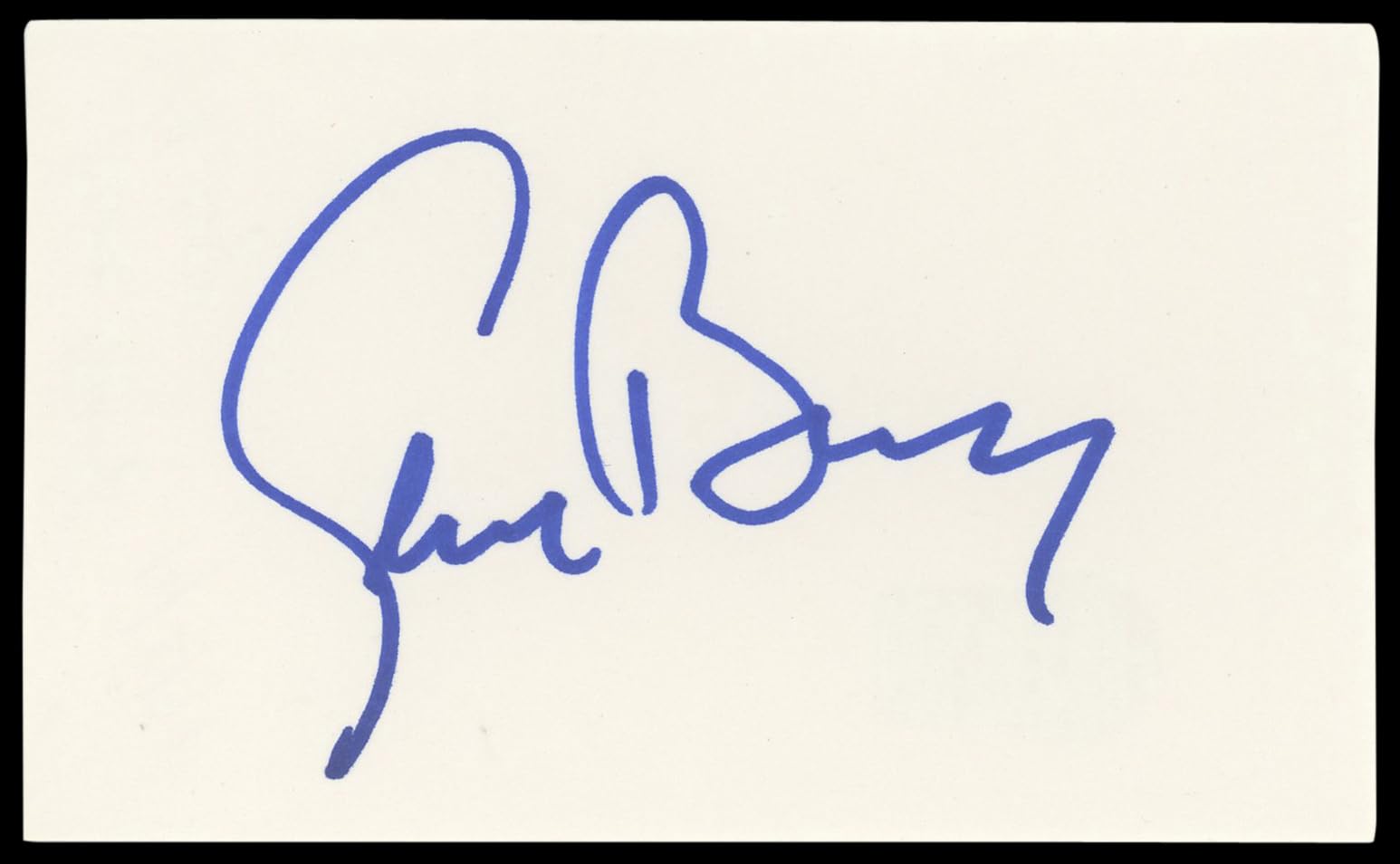 Gene Barry Bat Masterson Signed 3x5 Index Card Autographed BAS #AD70398