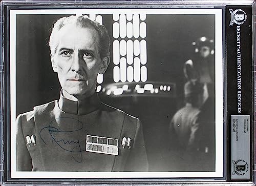 Peter Cushing Star Wars Authentic Signed 8x10 Black & White Photo BAS Slabbed