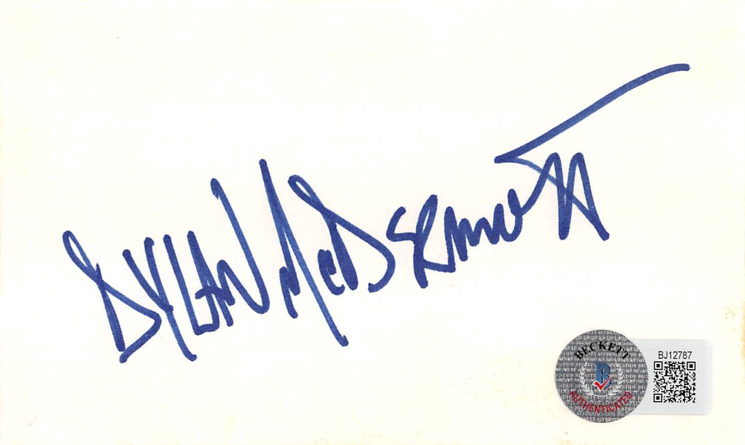 Dylan McDermott The Practice Authentic Signed 3x5 Index Card BAS #BJ12787