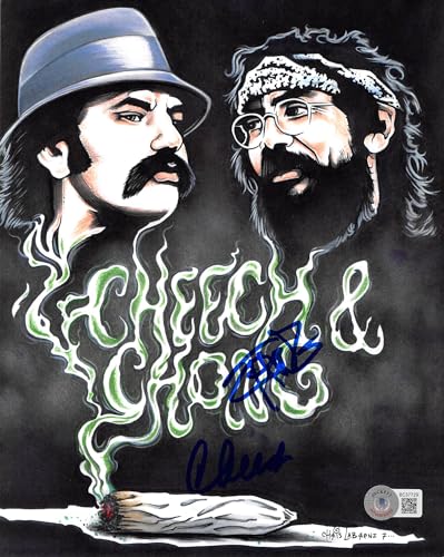 Cheech Marin & Tommy Chong Up in Smoke Authentic Signed 8x10 Photo BAS #BC37729