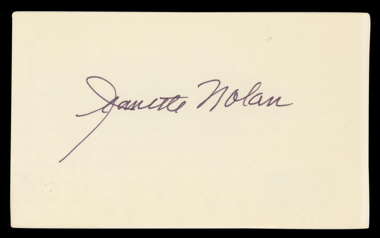 Jeanette Nolan Man Who Shot Liberty Valance Signed 3x5 Index Card BAS #BL98799