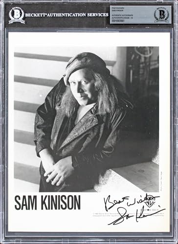 Sam Kinison Best Wishes Signed 8x10 Promotional B&W Photo Auto 10! BAS Slabbed