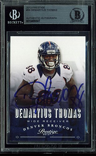 Broncos Demaryius Thomas Signed 2013 Prestige #59 Auto Card BAS Slabbed