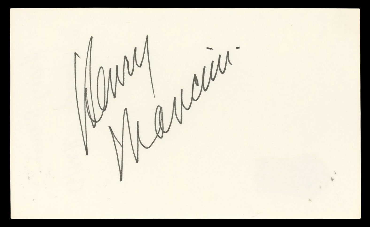Henry Mancini Musician Authentic Signed 3x5 Index Card Autographed BAS #BN35211