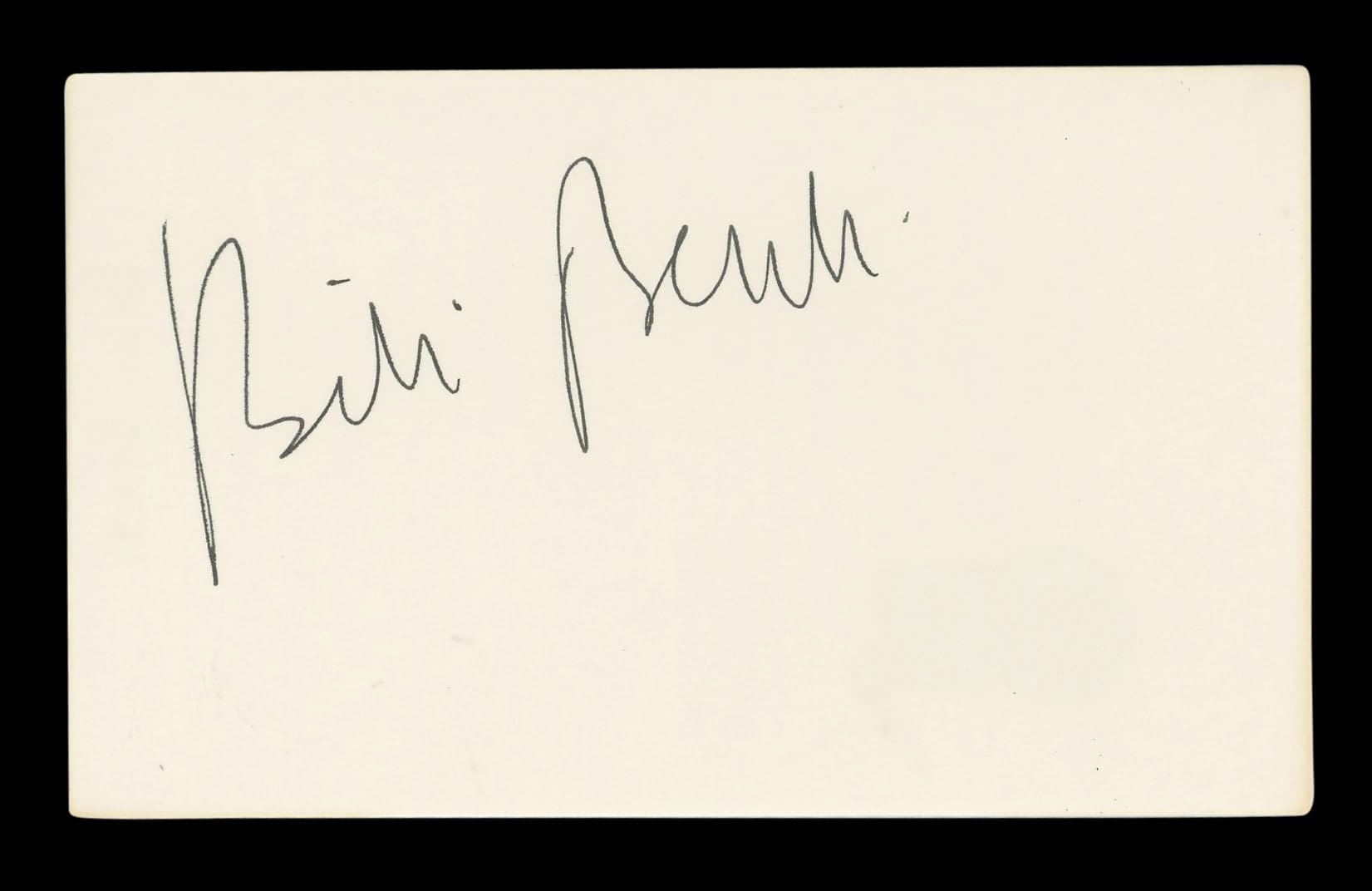 Bibi Besch Tremors Authentic Signed 3x5 Index Card Autographed BAS #AD70328