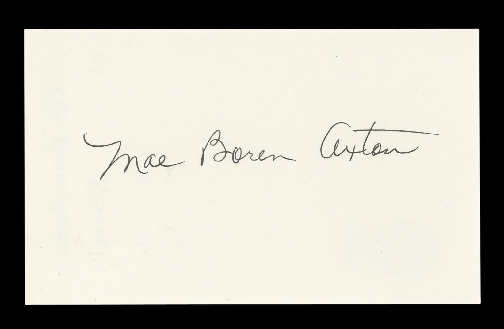 Mae Boren Axton Musician Signed 3x5 Index Card Autographed BAS #AD70192