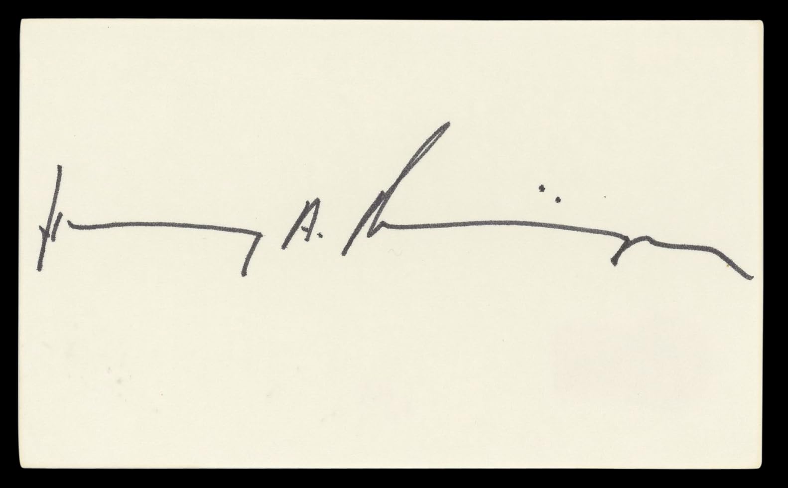 Henry Kissinger Authentic Signed 3x5 Index Card Autographed BAS #BL98484
