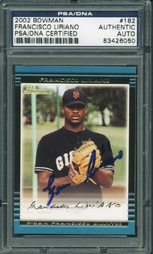 Francisco Liriano Authentic Signed Card 2002 Bowman Rookie #182 PSA/DNA Slabbed