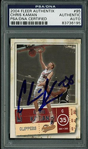 Clippers Chris Kaman Authentic Signed Card 2004 Fleer Authentix #95 PSA Slabbed