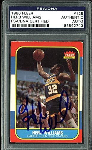 Pacers Herb Williams Authentic Signed 1986 Fleer #125 Card PSA/DNA Slabbed 1