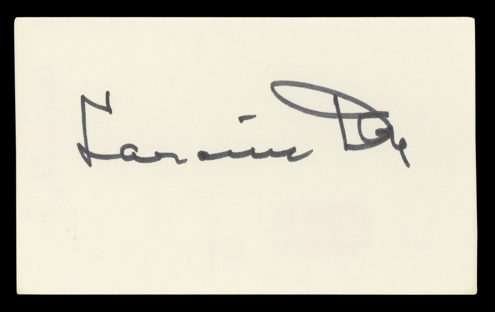 Laraine Day Foreign Correspondent Authentic Signed 3x5 Index Card BAS #BL96819