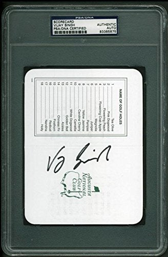 Vijay Singh Authentic Signed Masters Scorecard Autographed PSA/DNA Slabbed