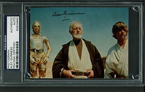 Alec Guinness Star Wars Authentic Signed 3.5x4 7/8 Photo PSA/DNA Slabbed