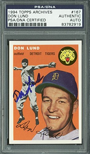 Tigers Don Lund Authentic Signed Card 1994 Topps Archives #167 PSA/DNA Slabbed