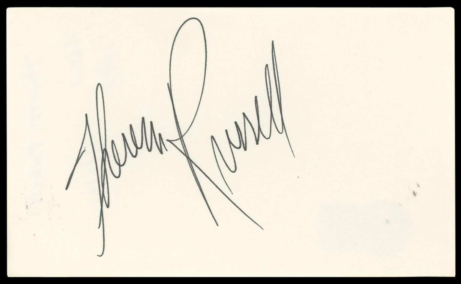 Theresa Russell Black Widow Authentic Signed 3x5 Index Card BAS #BN89240